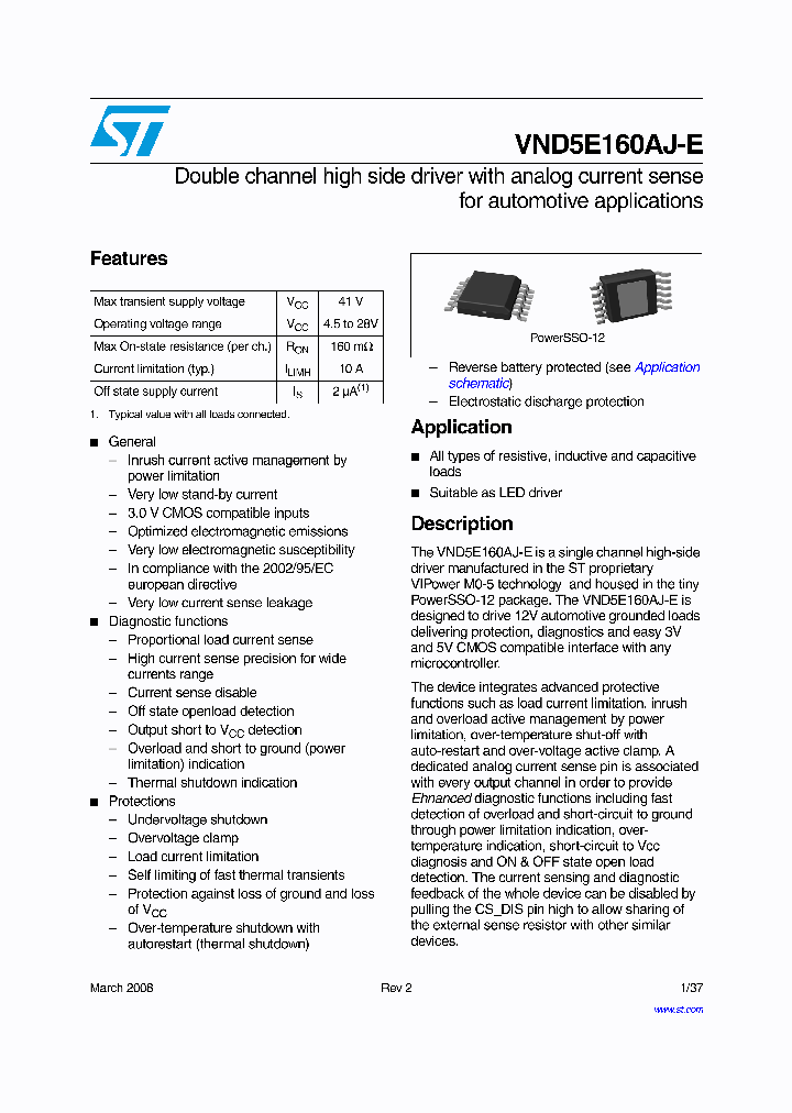 VND5E160AJ-E_4373963.PDF Datasheet