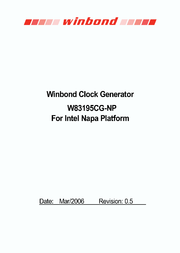 W83195CG-NP_4912893.PDF Datasheet