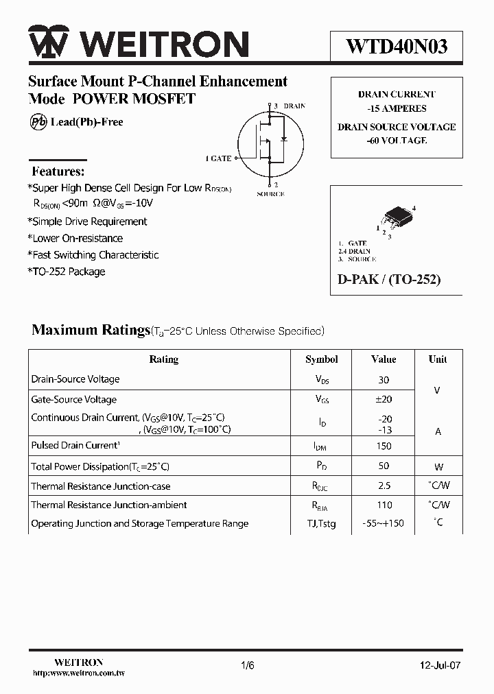 WTD40N03_4537953.PDF Datasheet