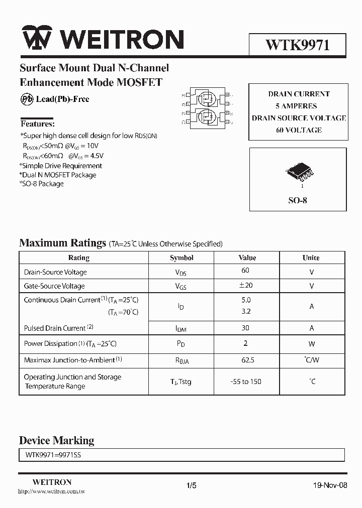 WTK9971_4600112.PDF Datasheet