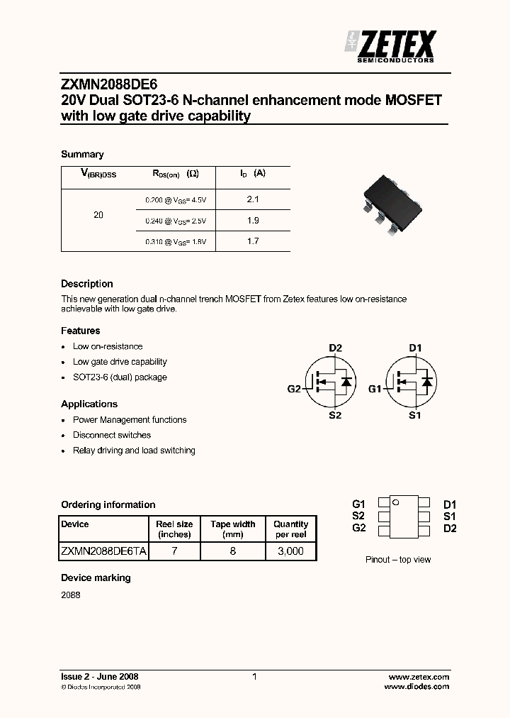 ZXMN2088DE6_4320849.PDF Datasheet