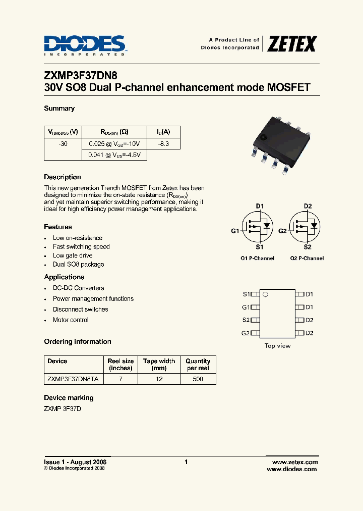 ZXMP3F37D_4784778.PDF Datasheet