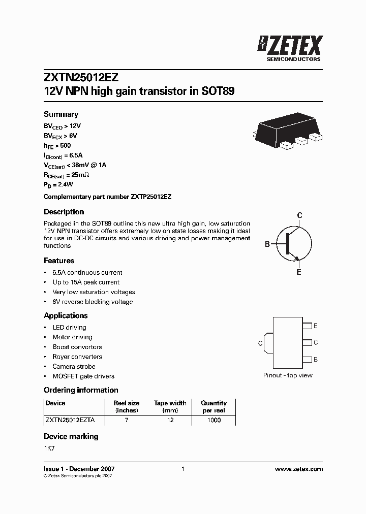 ZXTN25012EZ_4492247.PDF Datasheet