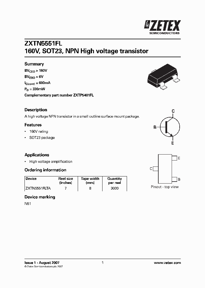 ZXTN5551FLTA_4788850.PDF Datasheet