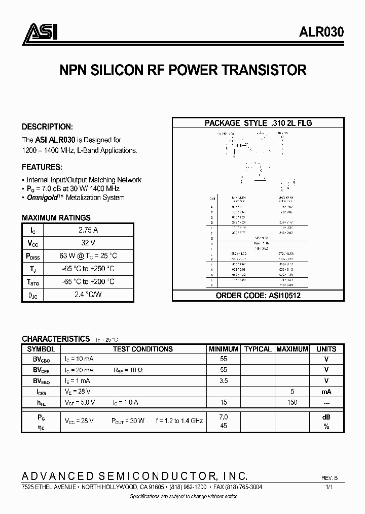 ALR030_974198.PDF Datasheet