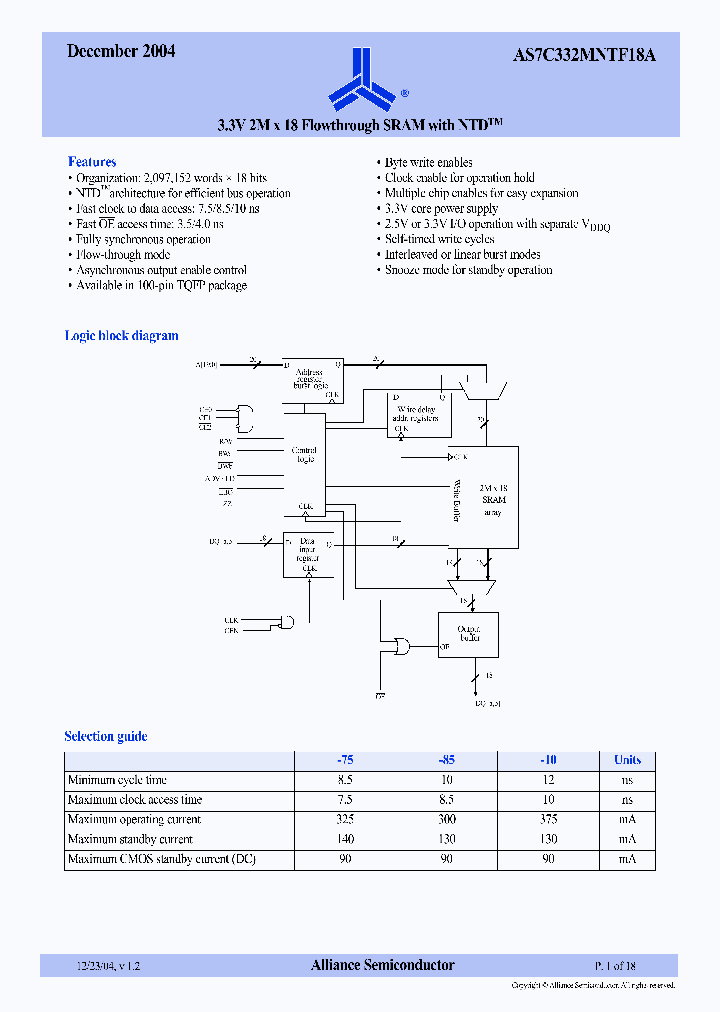 AS7C332MNTF18AV12_974739.PDF Datasheet