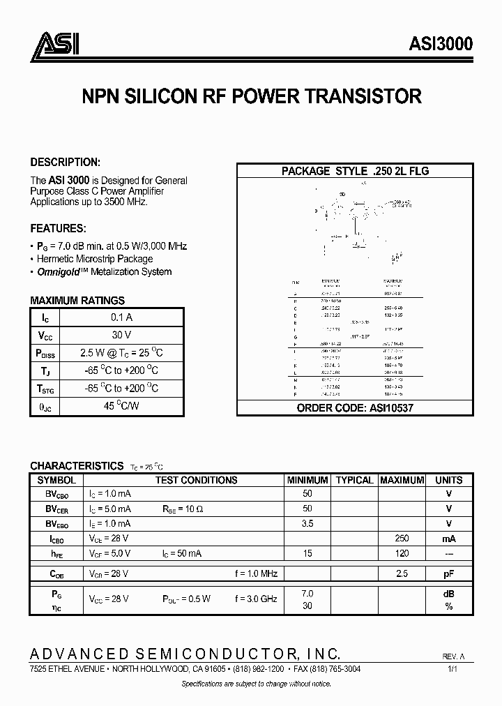 ASI3000_974780.PDF Datasheet