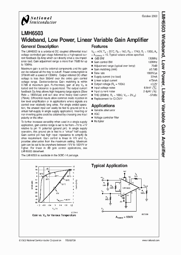 LMH6503_988575.PDF Datasheet