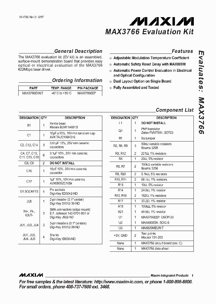 MAX3766EVKIT_990339.PDF Datasheet