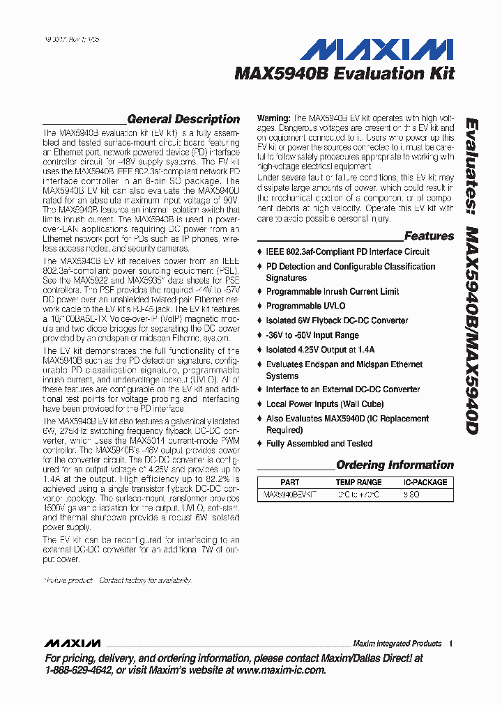 MAX5940BEVKIT_990503.PDF Datasheet