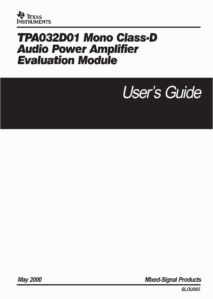 SLOU065_1003120.PDF Datasheet