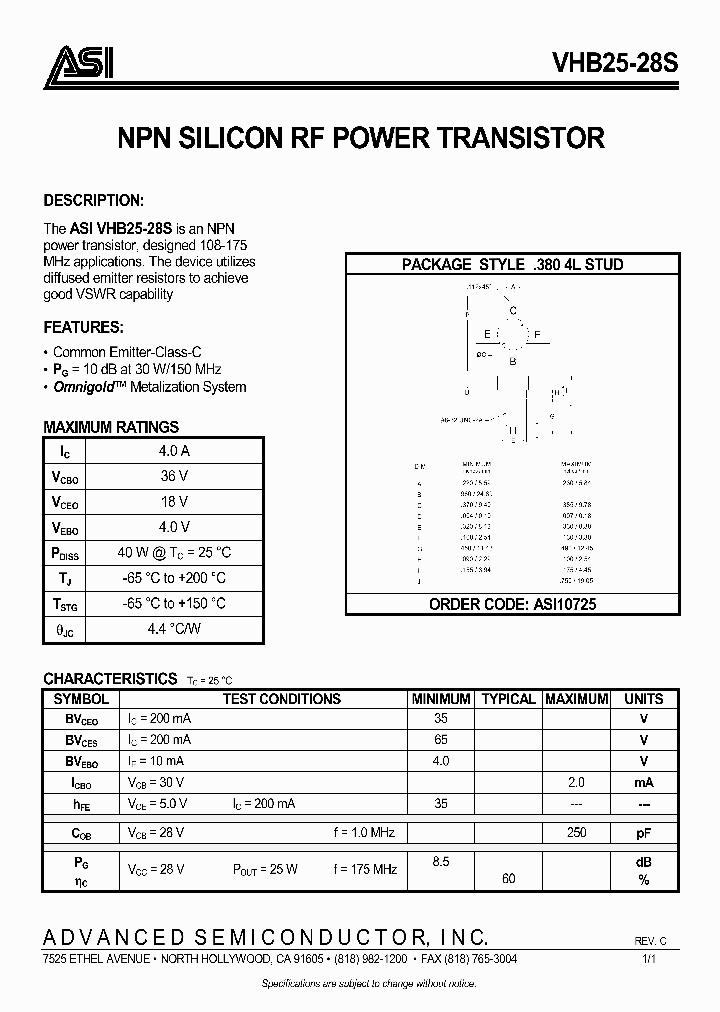 VHB2528S_1007068.PDF Datasheet