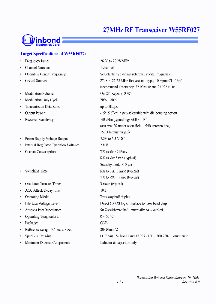 W55RF027_1007359.PDF Datasheet