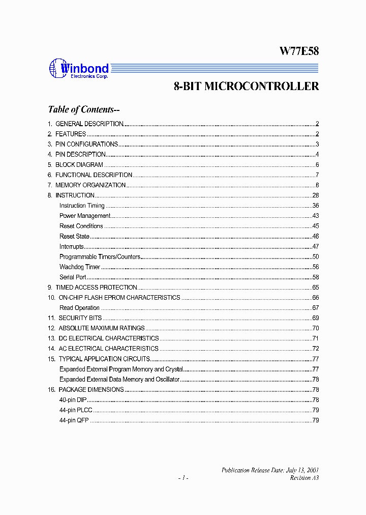 W77E58C1_1007413.PDF Datasheet