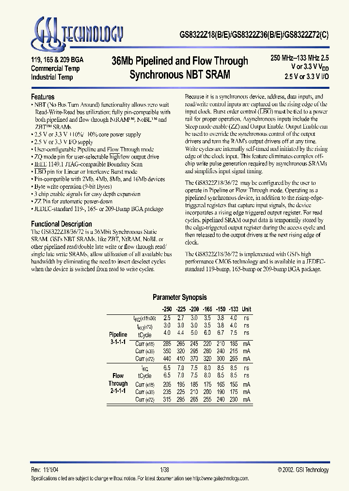 GS8322Z18E-150IT_4934881.PDF Datasheet