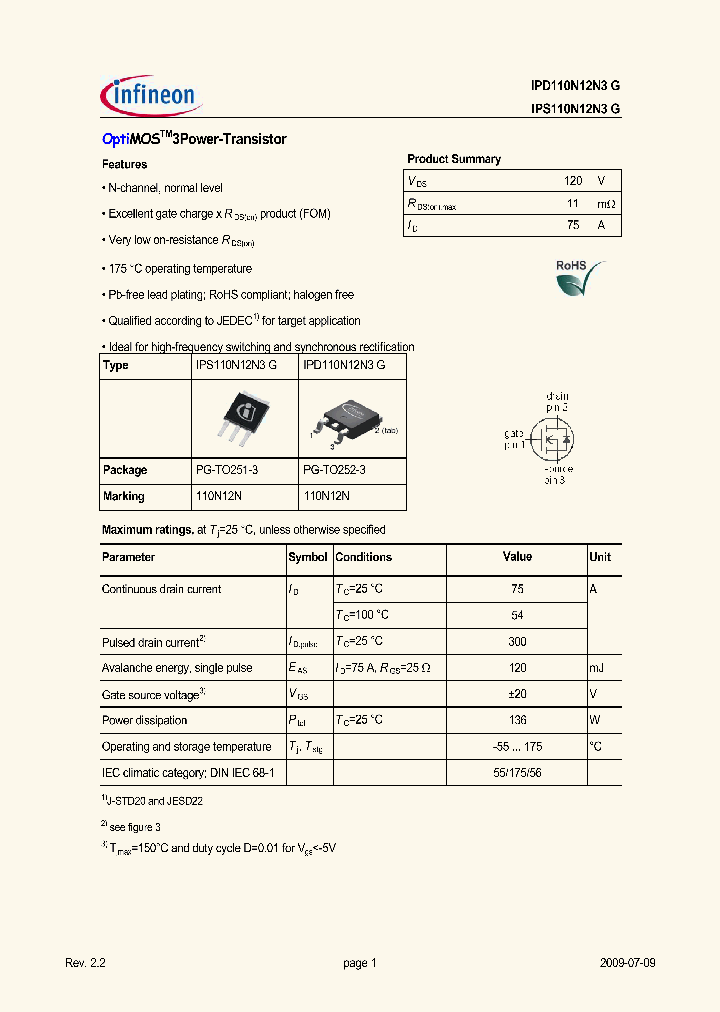 IPS110N12N3G_4936789.PDF Datasheet