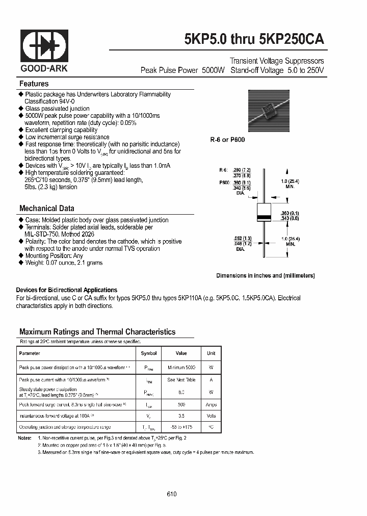 5KP210A_4945491.PDF Datasheet