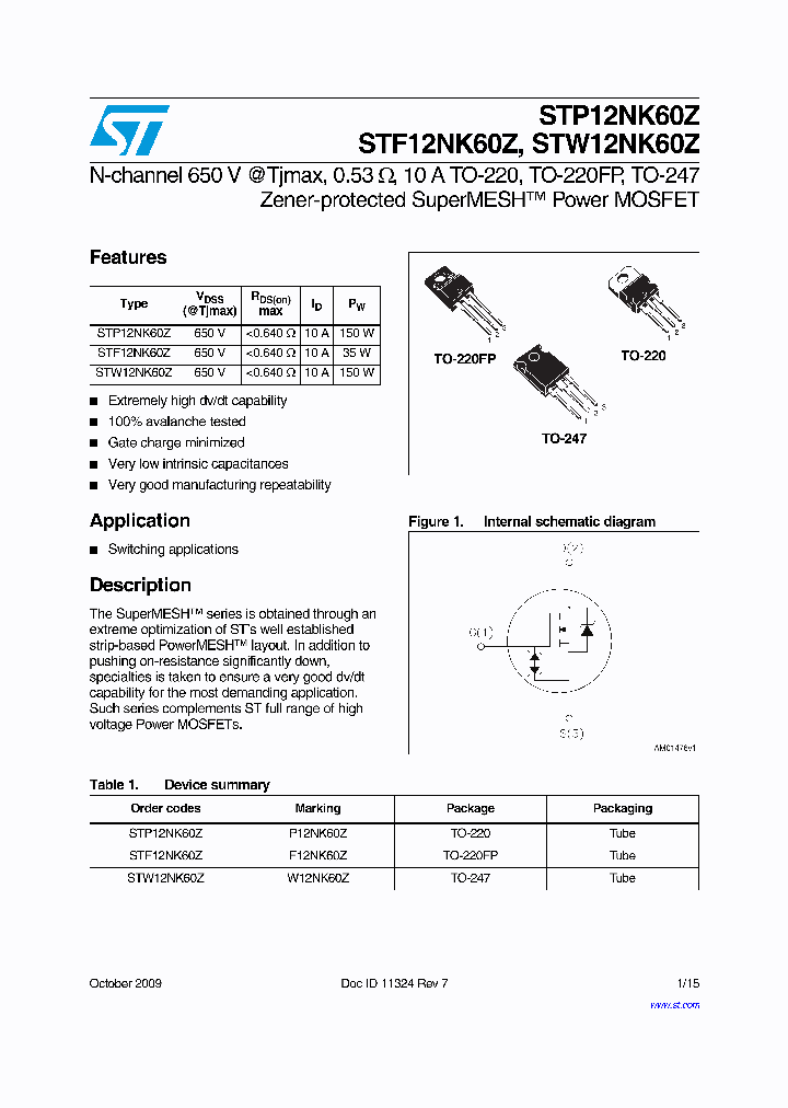 STP12NK60Z_4951863.PDF Datasheet