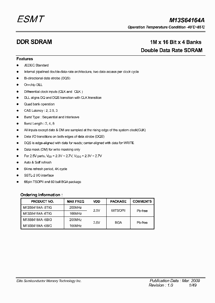 M13S64164A1_4954229.PDF Datasheet