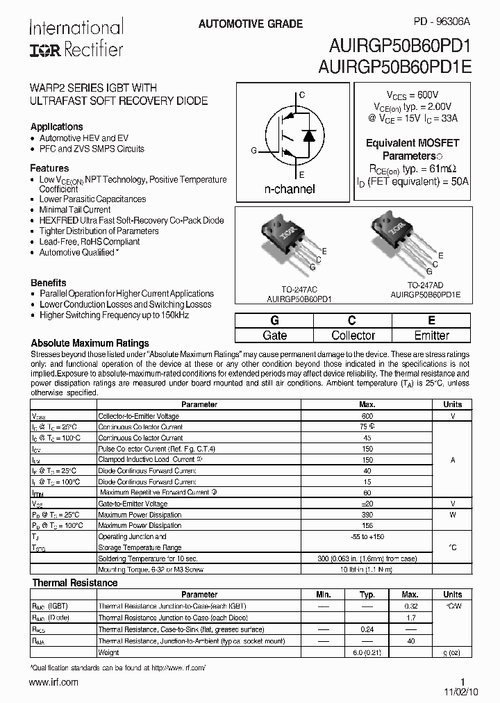 AUIRGP50B60PD1_4967564.PDF Datasheet