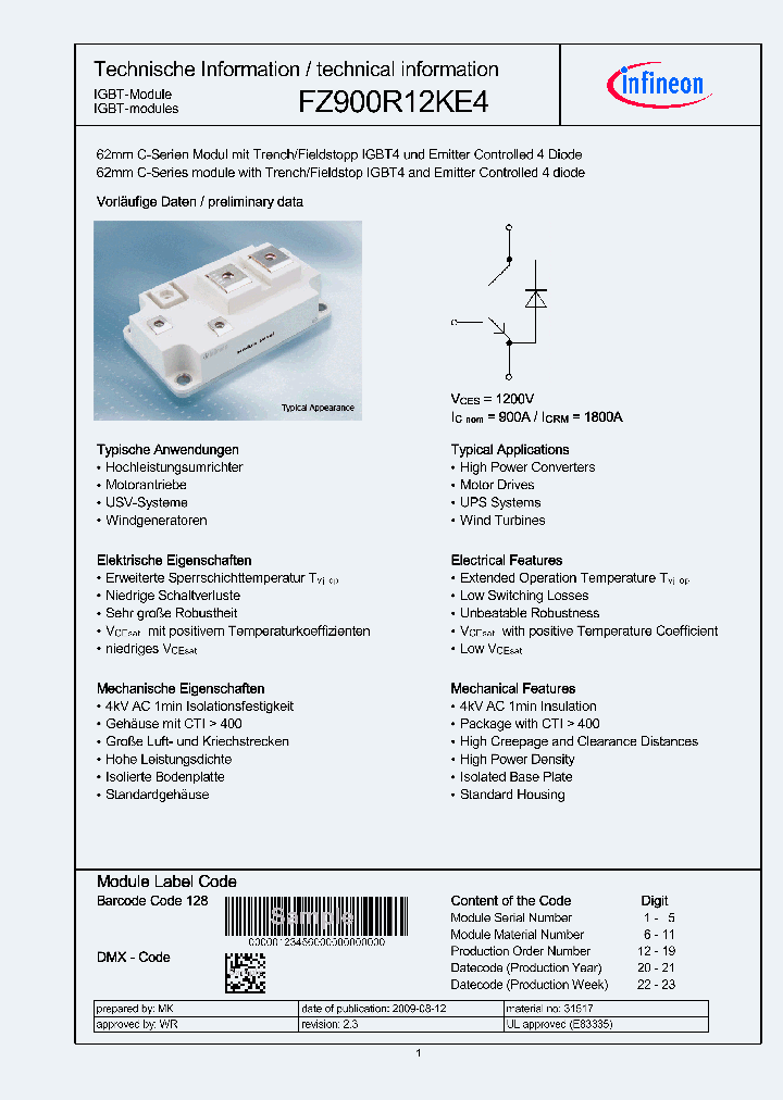 FZ900R12KE4_4973275.PDF Datasheet