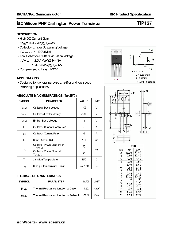 TIP127_4977559.PDF Datasheet