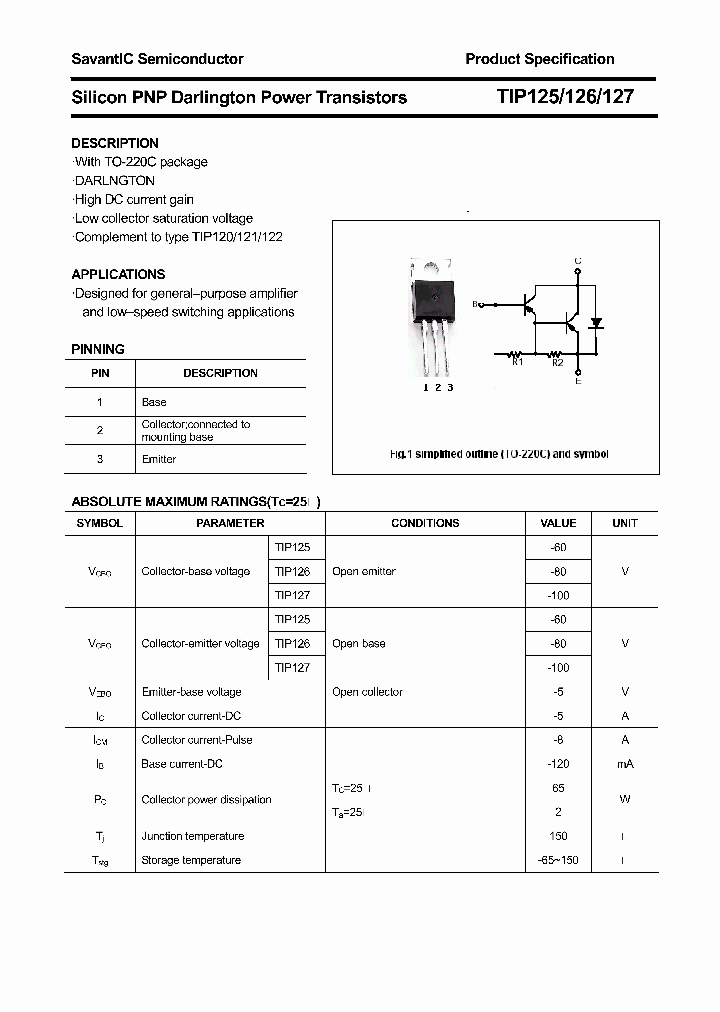 TIP127_4977560.PDF Datasheet