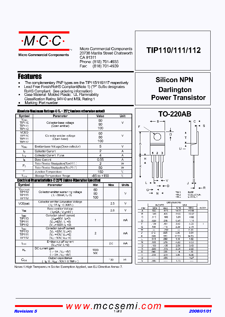 TIP111-BP_4983664.PDF Datasheet