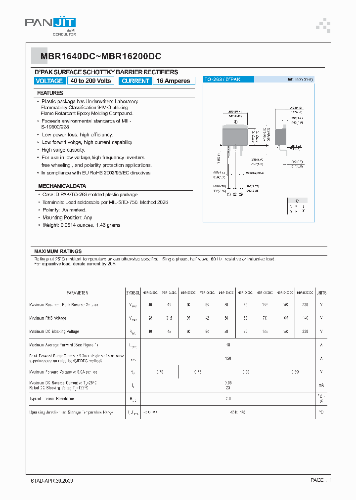 MBR1645DC_4986626.PDF Datasheet