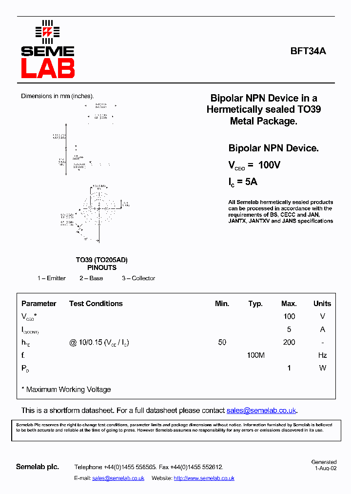 BFT34A_4992376.PDF Datasheet