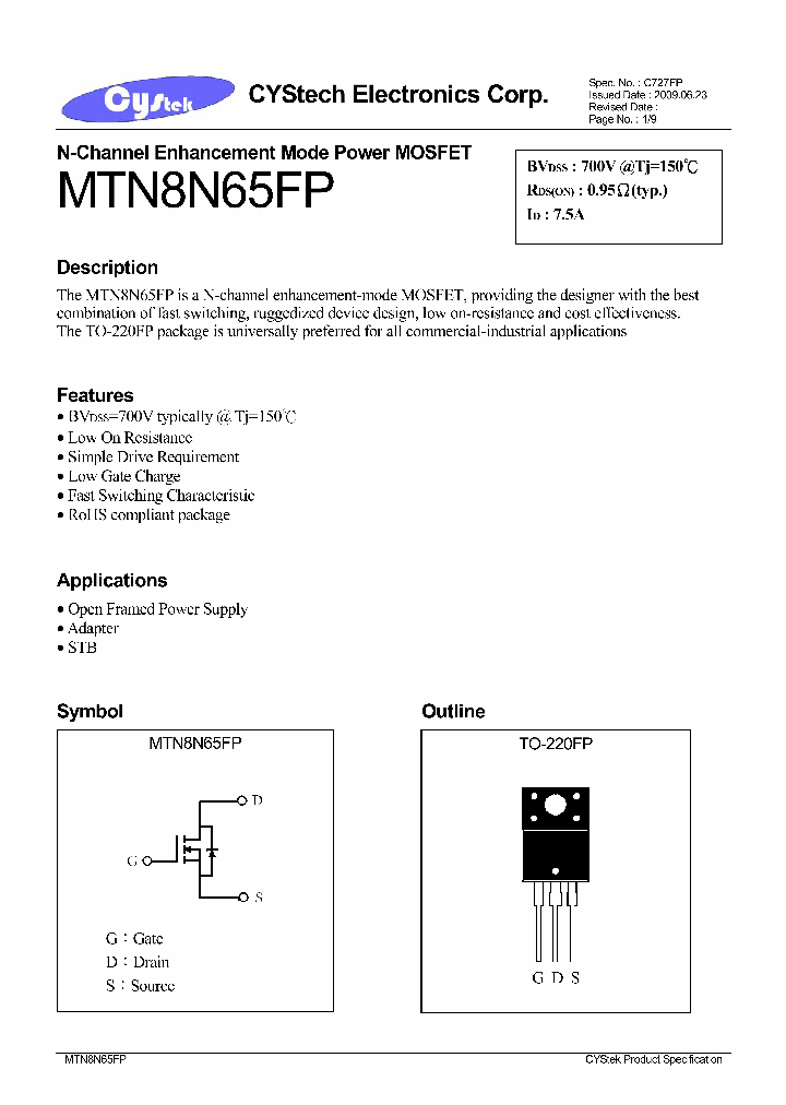 MTN8N65FP_4994389.PDF Datasheet
