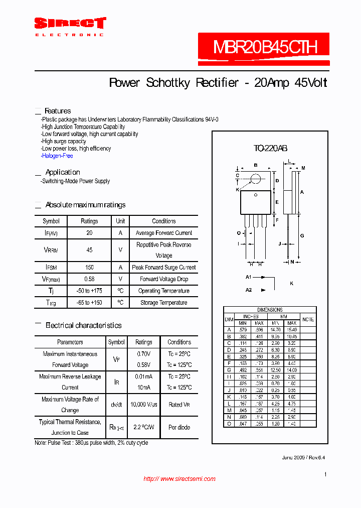 MBR20B45CTH_5001358.PDF Datasheet