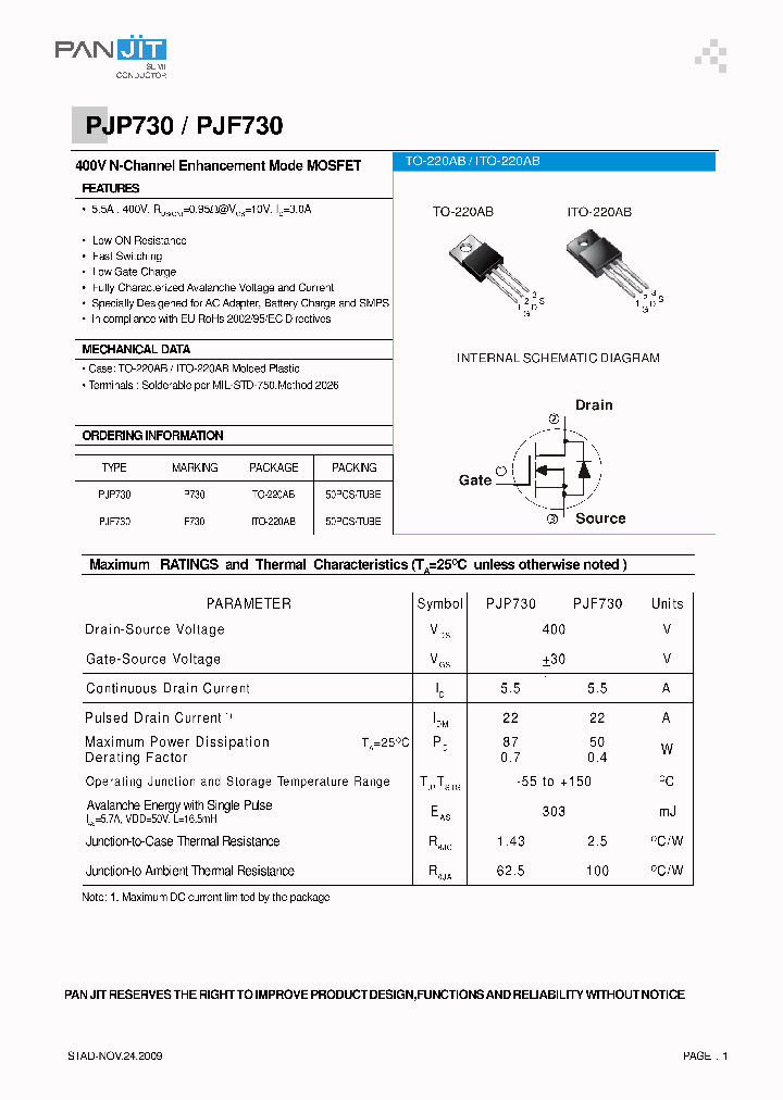 PJF730_5001942.PDF Datasheet