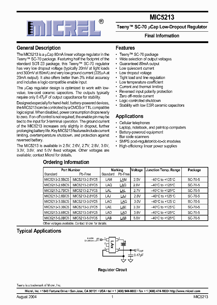 MIC5213-25BC5_5004397.PDF Datasheet