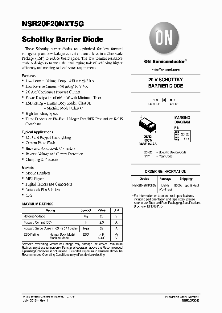 NSR20F20NXT5G_5011913.PDF Datasheet