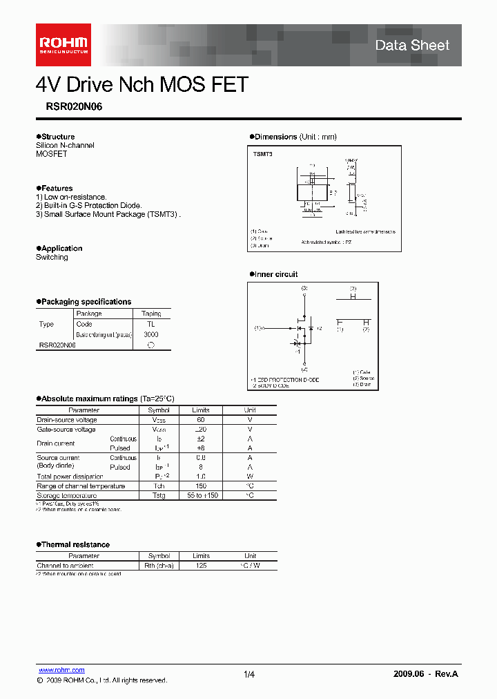 RSR020N06_5012195.PDF Datasheet