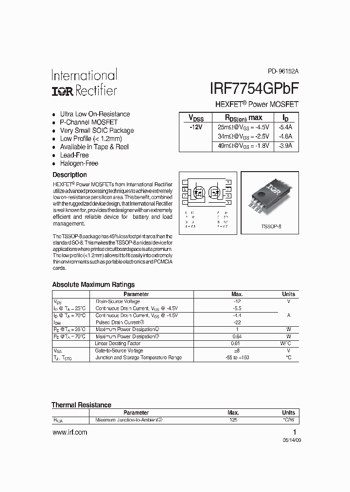 IRF7754GPBF_5026411.PDF Datasheet