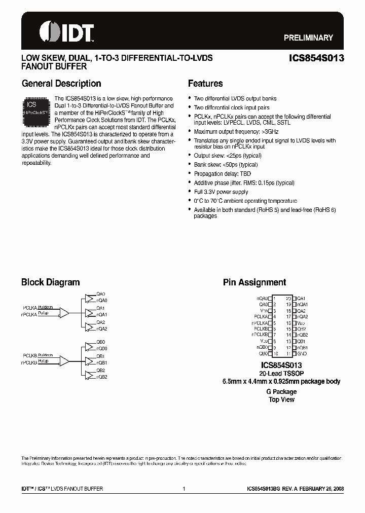 ICS854S013_5026976.PDF Datasheet