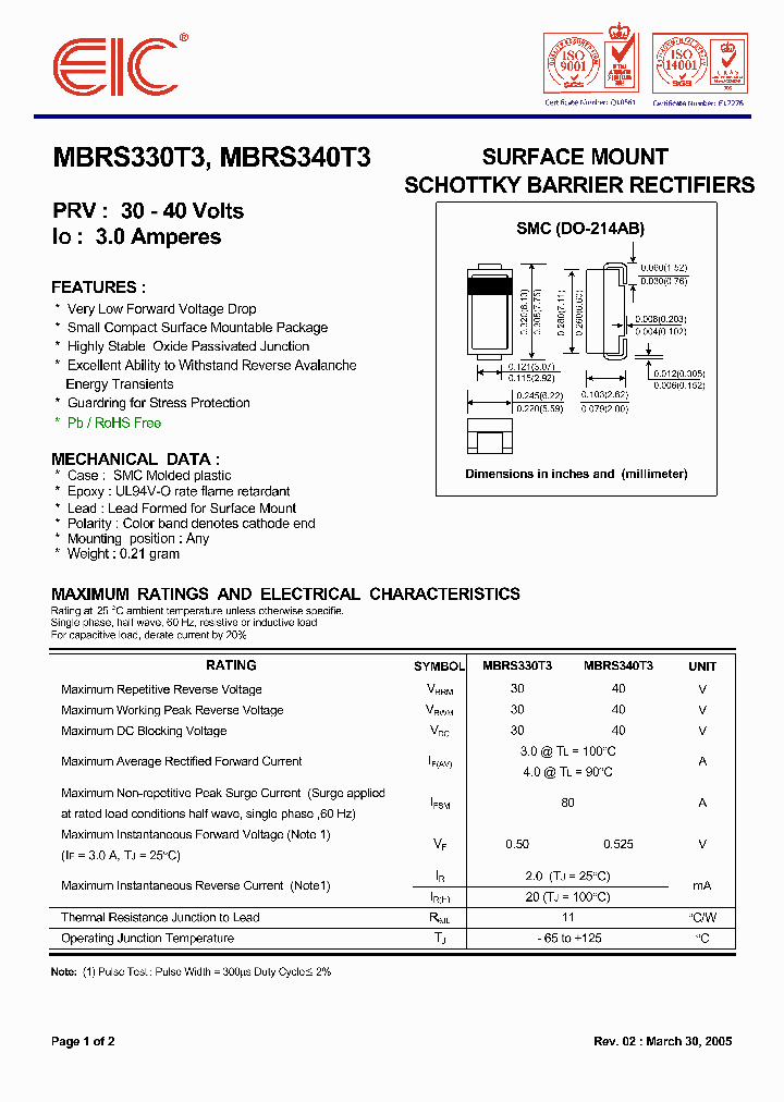 MBRS340T3_5029159.PDF Datasheet