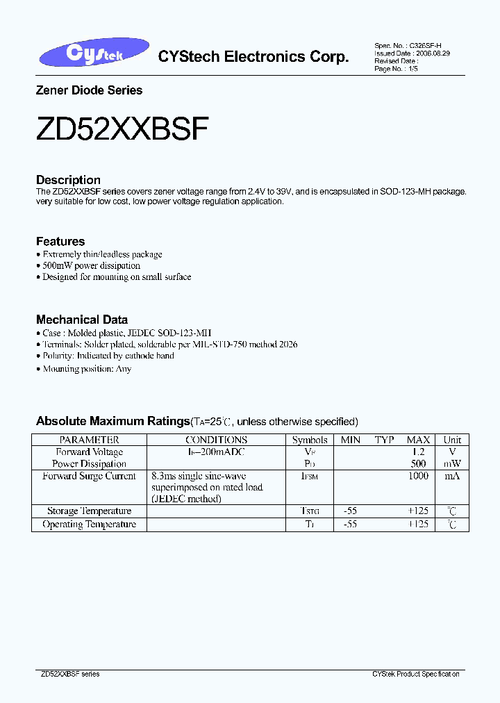 ZD5234BSF_5030994.PDF Datasheet