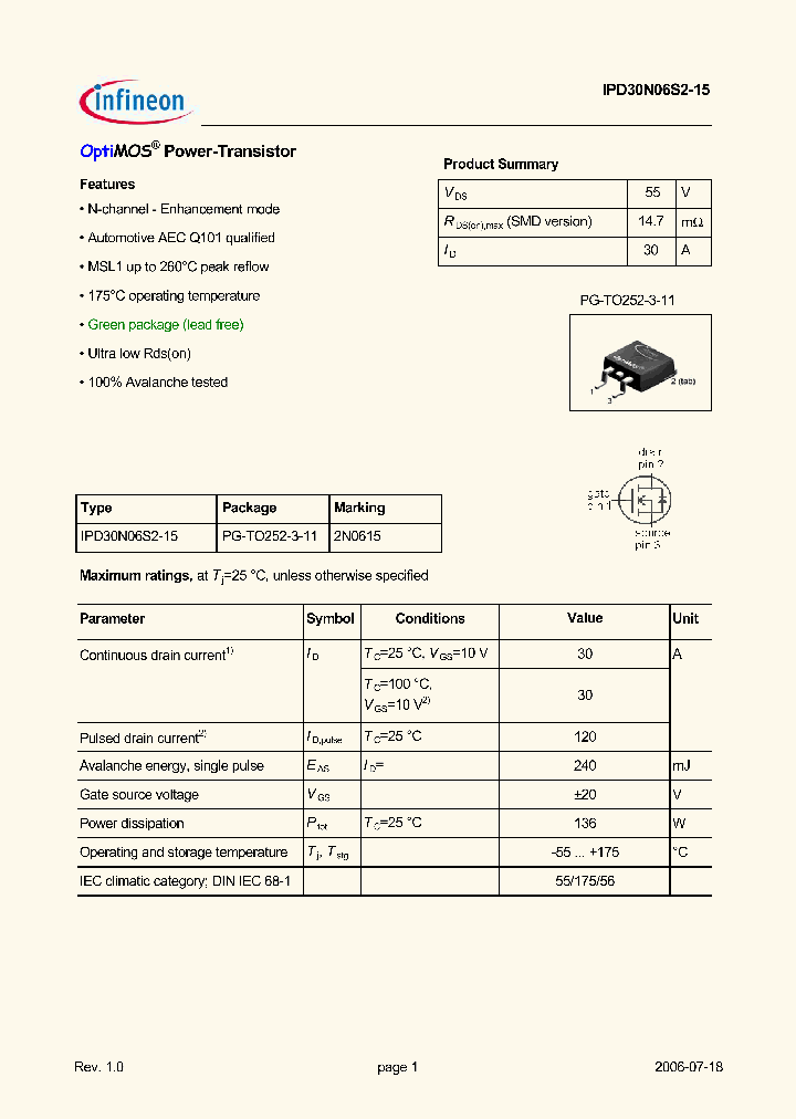 IPD30N06S2-15_5037672.PDF Datasheet