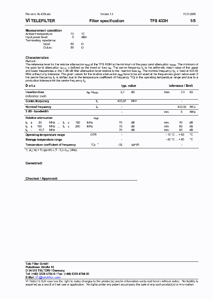 TFS433H05_5038764.PDF Datasheet