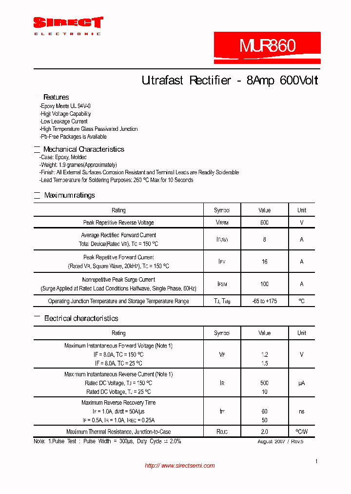 MUR860_5052824.PDF Datasheet