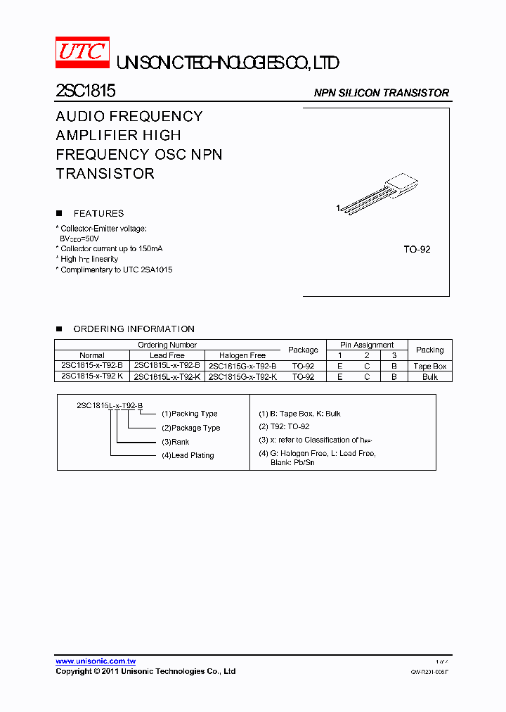 2SC1815-X-T92-B_5061956.PDF Datasheet