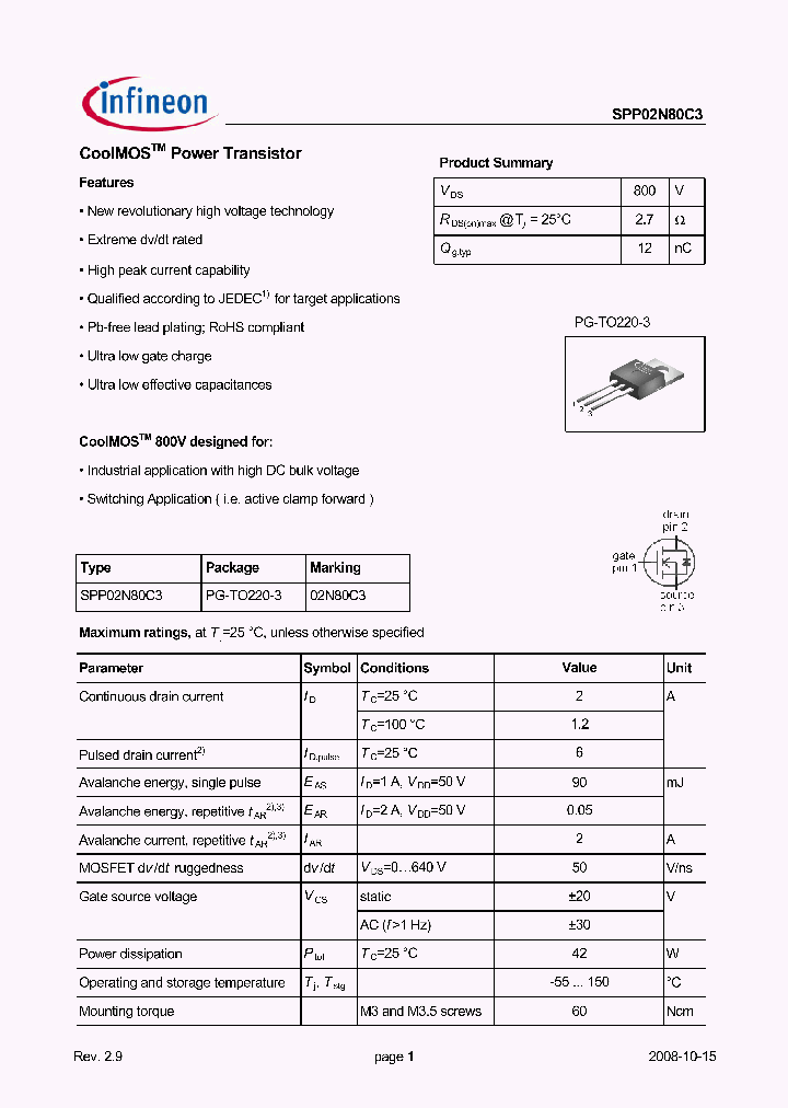 SPP02N80C3_5064964.PDF Datasheet