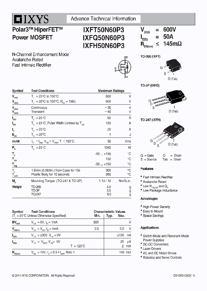 IXFT50N60P3_5067662.PDF Datasheet