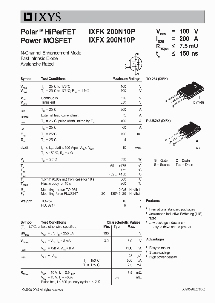 IXFK200N10P_24648.PDF Datasheet