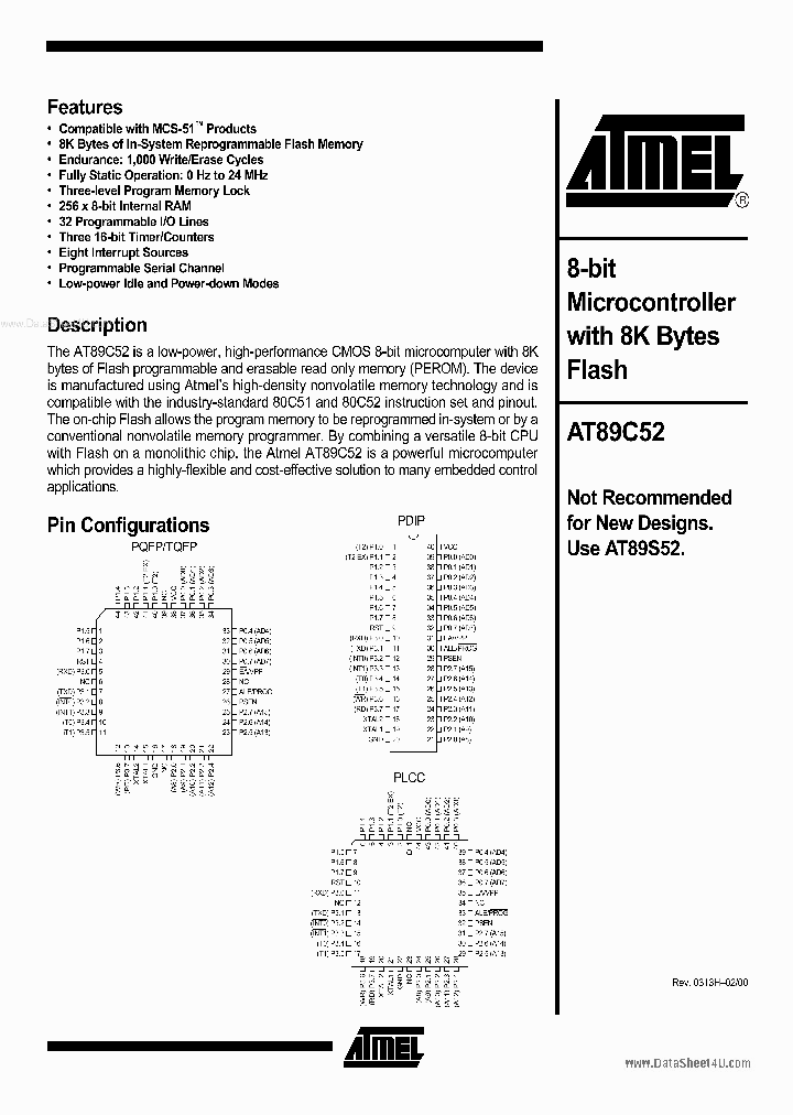 ATMEL89C52_37627.PDF Datasheet