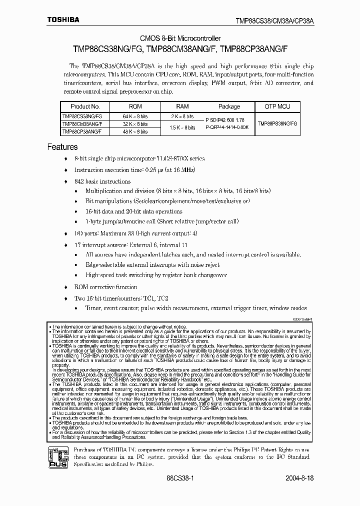 TMP88CM38ANF_38065.PDF Datasheet