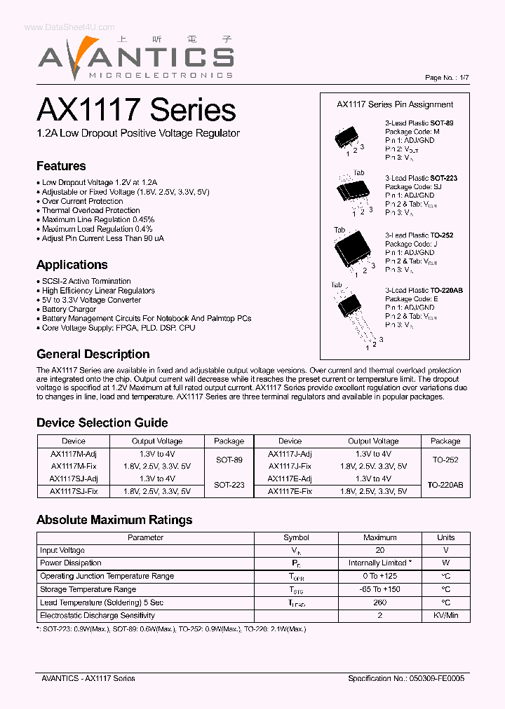 AX1117_40277.PDF Datasheet